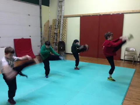 a group of people in a room