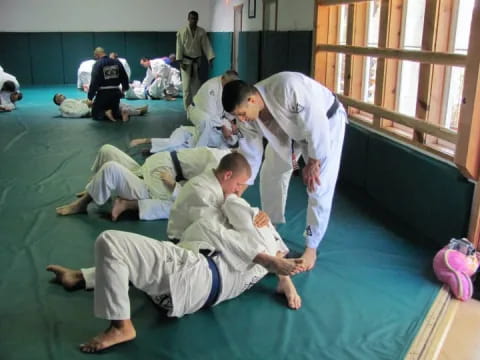 a group of people in a room