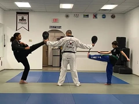 a group of people in a room