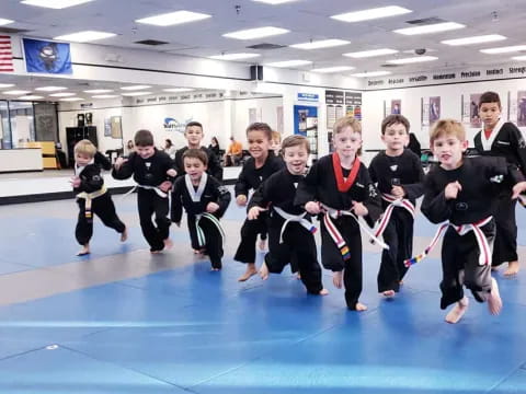 a group of children in a gym