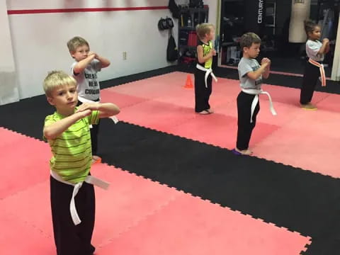a group of children in a room