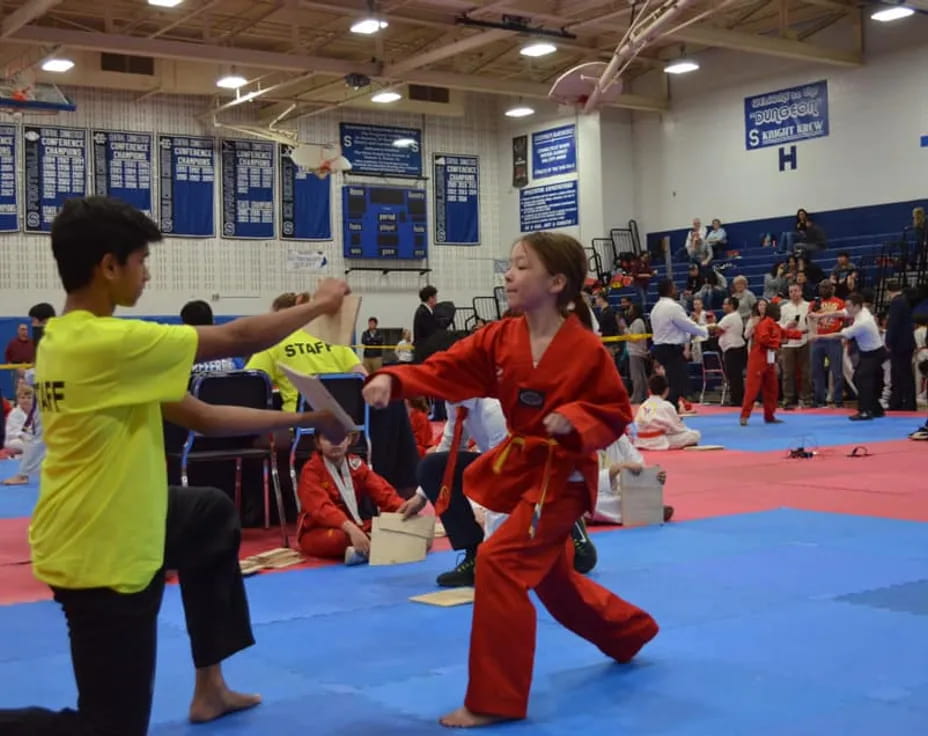a group of people in a room