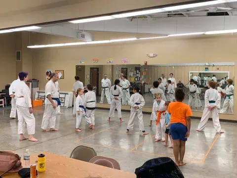 a group of people in a room