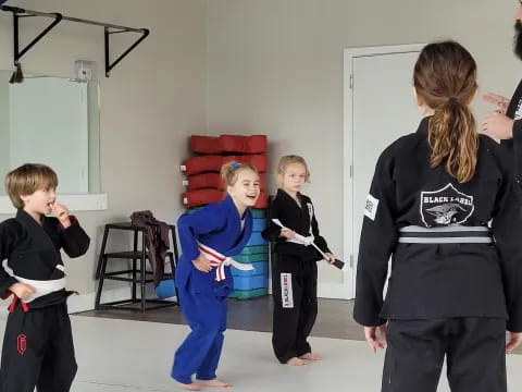 a group of children in a room