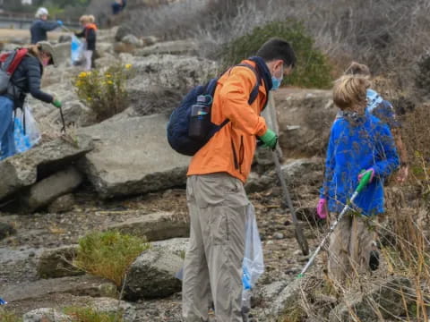 a group of people hiking