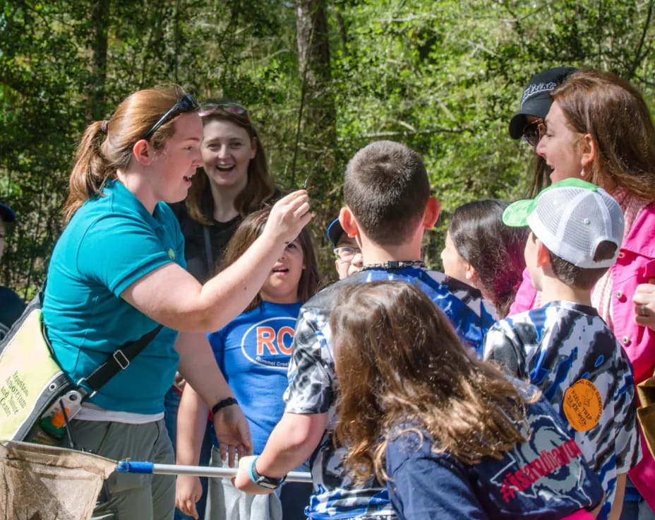 a group of people standing outside