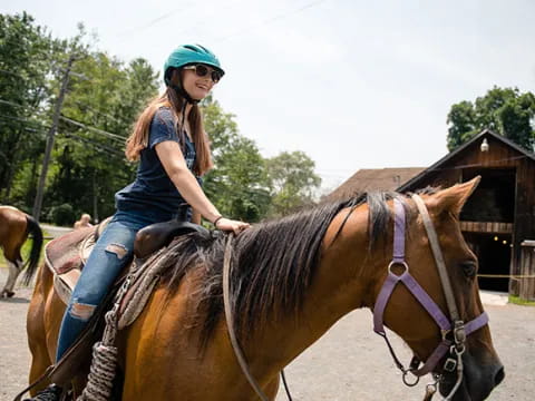 a person riding a horse