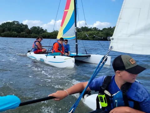 a group of people on a boat