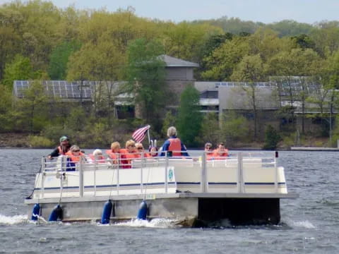 a group of people on a boat