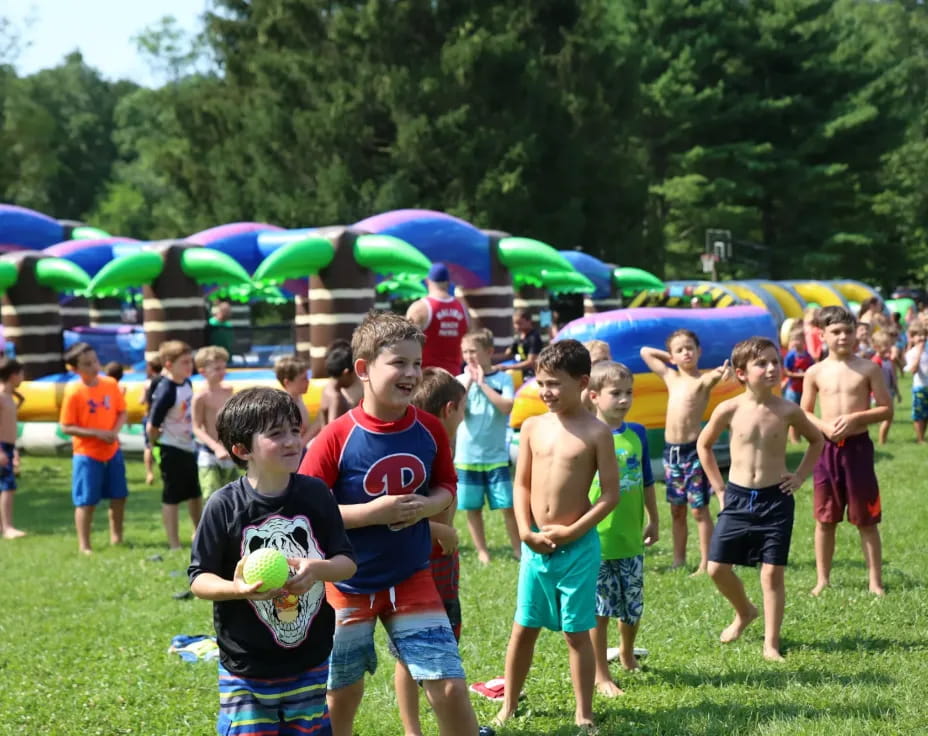 a group of boys playing football