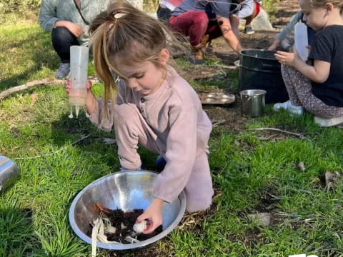 a group of people outside