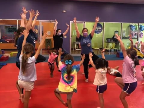 a group of children dancing