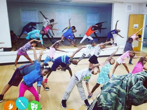 a group of people dancing