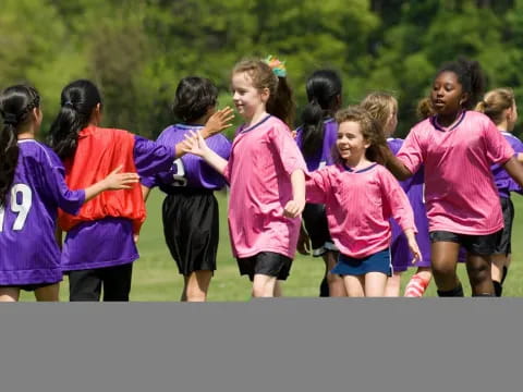 a group of girls in a line