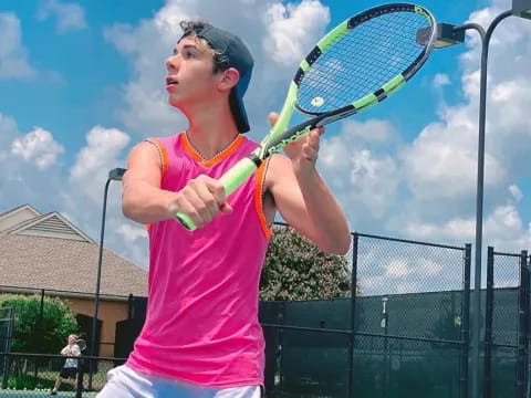 a person playing tennis