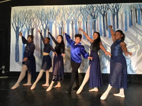 a group of people dancing