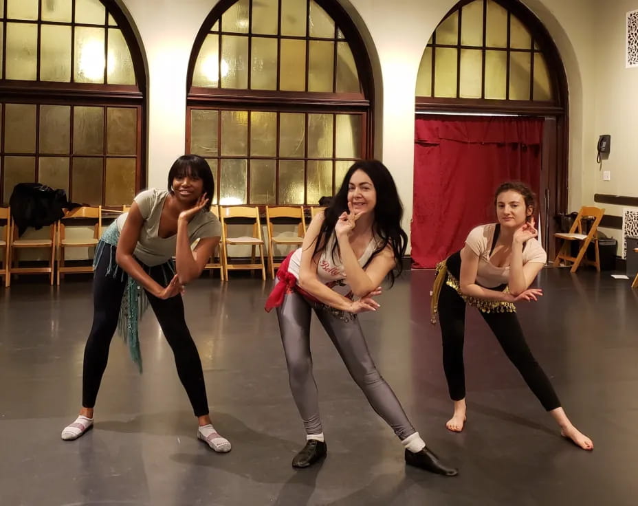 a group of women dancing