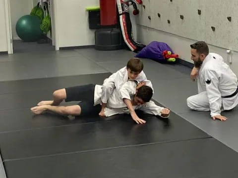 a group of people in a room