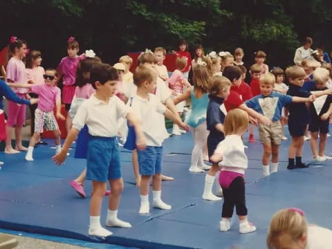 a group of children dancing