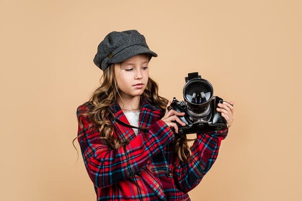a person holding a camera