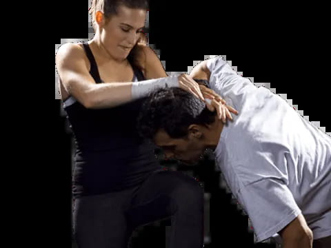 a man and woman dancing