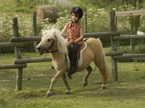 a girl riding a horse