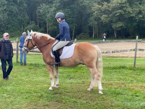 a man riding a horse