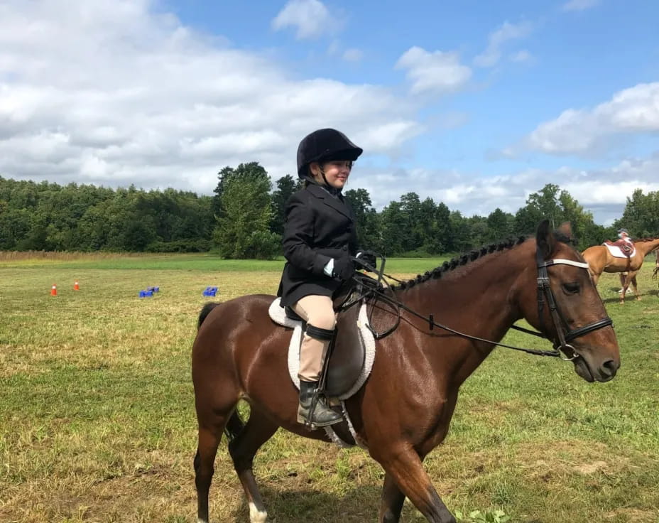 a man riding a horse