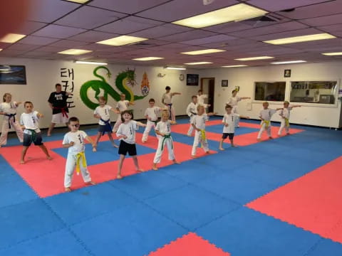 a group of children in a room