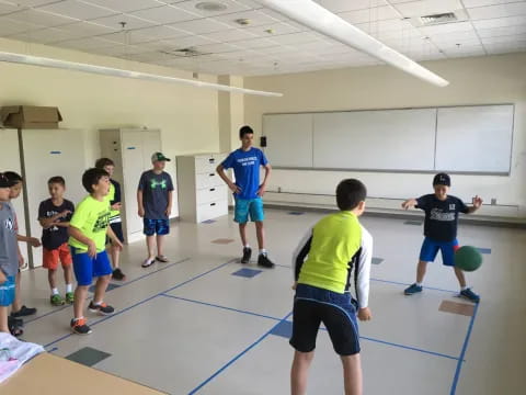 a group of kids playing a game