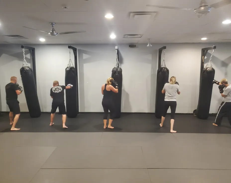 a group of people in a room