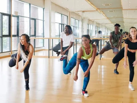 a group of people dancing