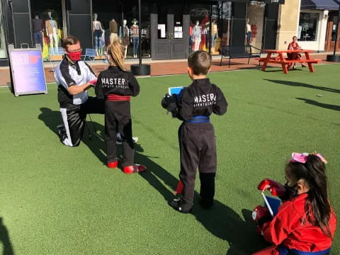 a group of people on a field