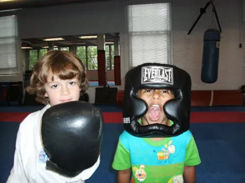 a boy and a girl wearing clothing