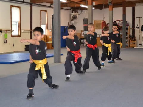 a group of boys in a room