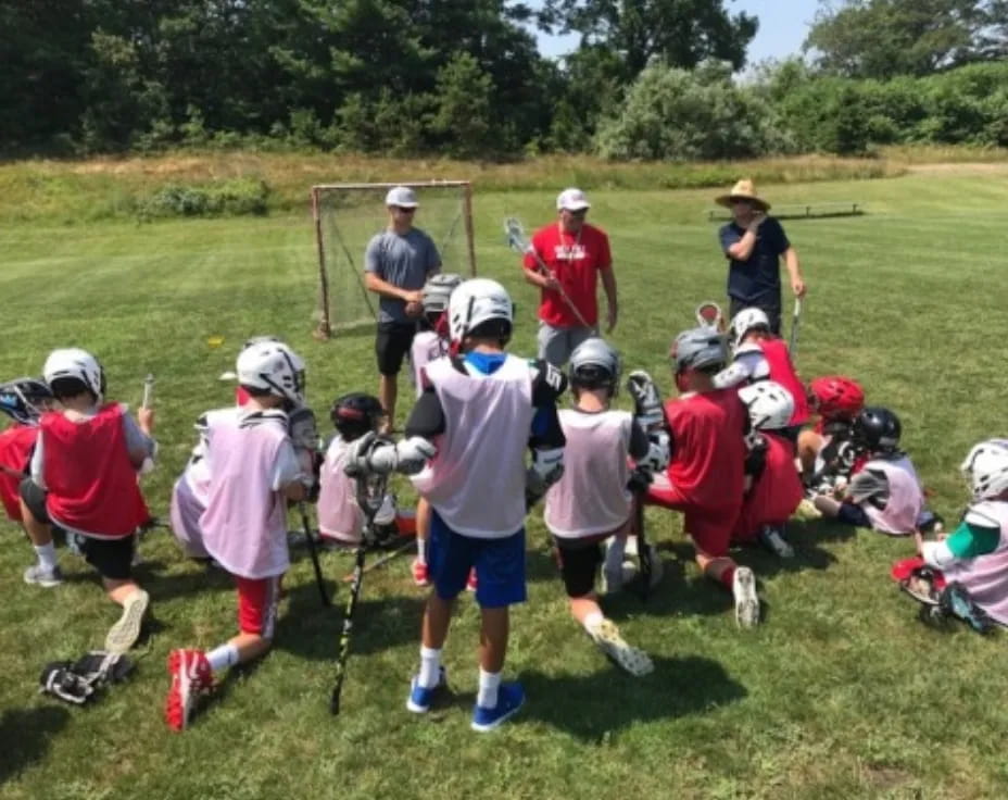 a group of kids wearing helmets