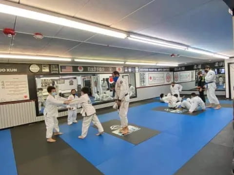 a group of people in a room