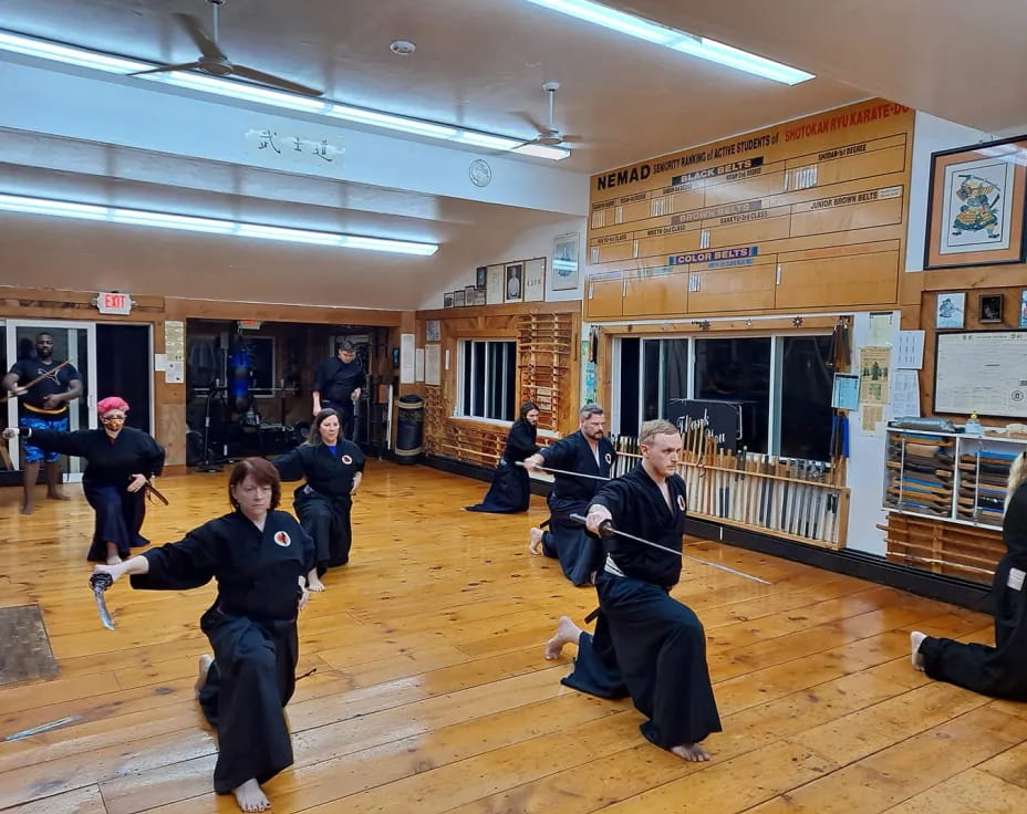 a group of people in a room