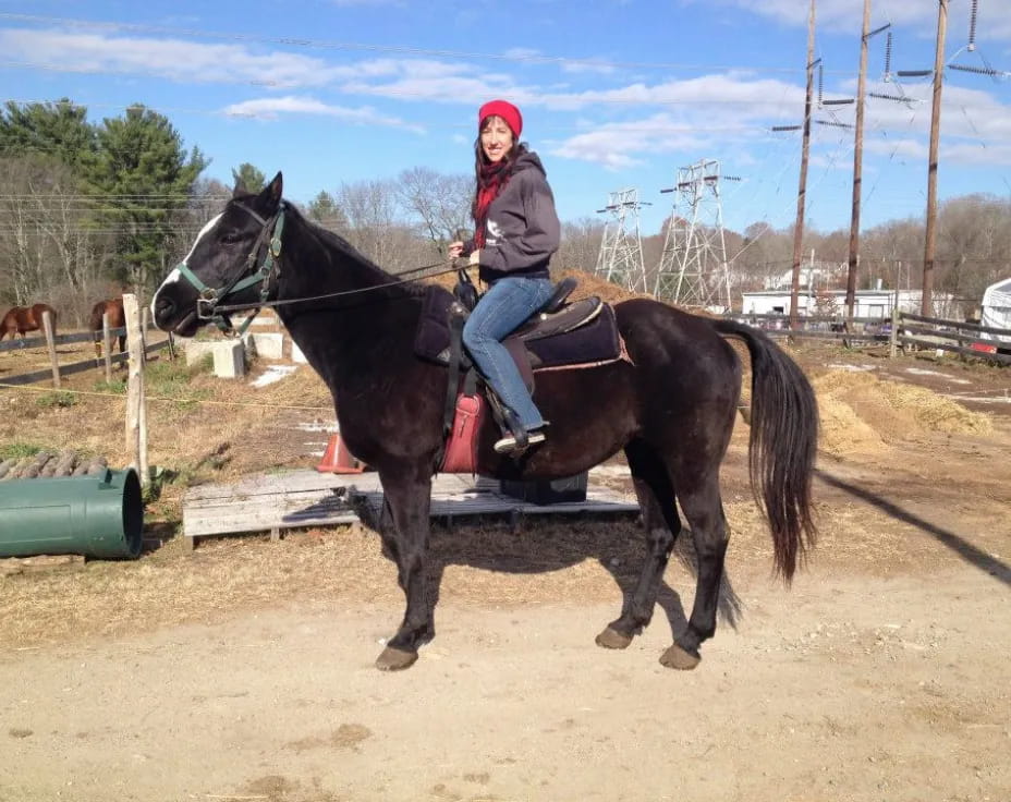a man riding a horse