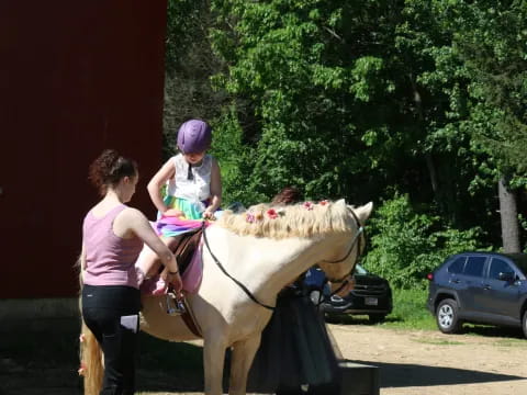 a person riding a horse