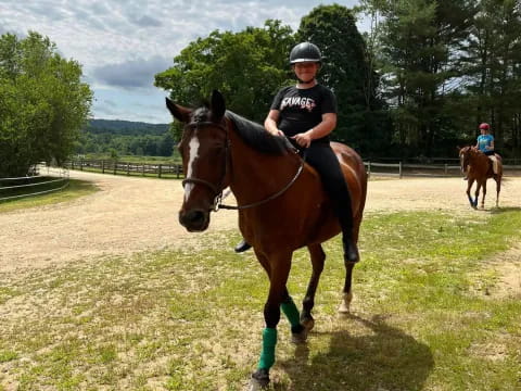 a person riding a horse