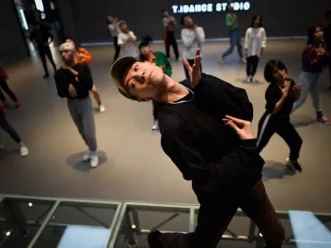 a group of people dancing