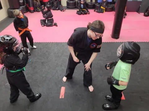 a group of people wearing helmets