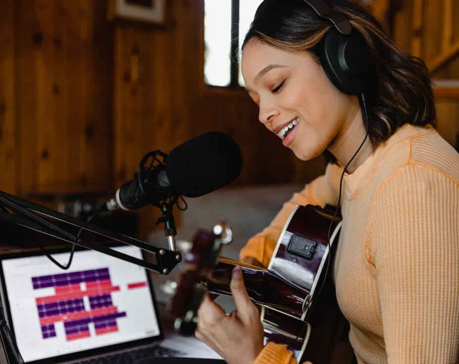 a woman using a laptop