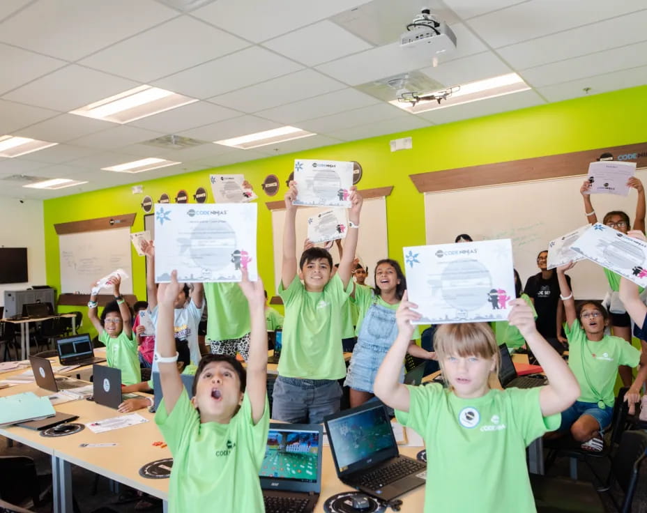a group of children in a classroom