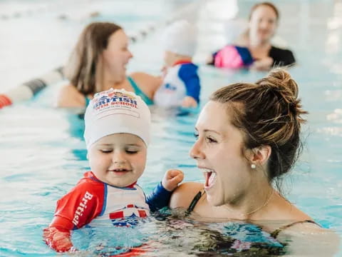 a person and a child in the water