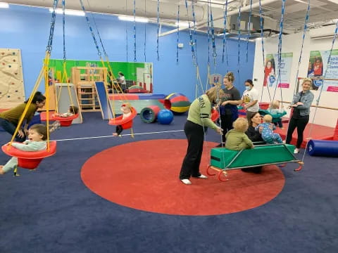 a group of children in a gym