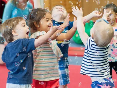 a group of children dancing