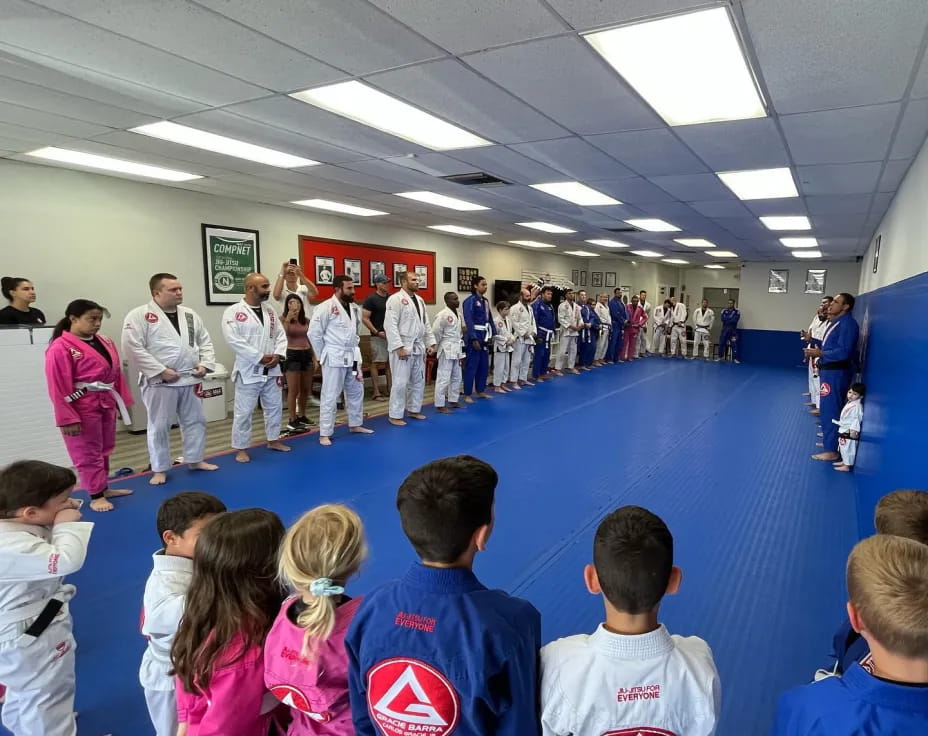 a group of people in a room