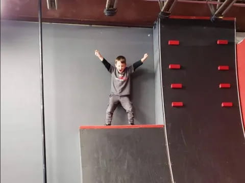 a person jumping on a ramp